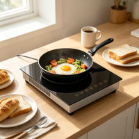 Table de cuisson à induction infrarouge électrique intégrée 2300W avec chauffage rapide, commande tactile, verrouillage de sécurité, minuterie, cuisine moderne
