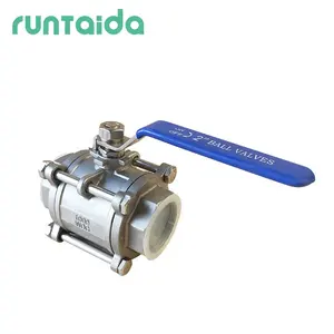 Competitive price Q11F pn30 handwheel all type ss 316 stainless steel 3-PC threaded ball valve