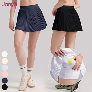 Janya rok pendek wanita pinggang tinggi bawaan rok tenis berlipat Mini cepat kering latihan olahraga kebugaran Gym bernapas - Product Image 1