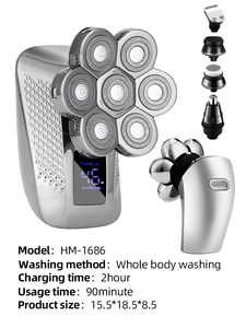 Rasoio Elettrico Resuxi HM-1686 5 in 1 per Uomo, Impermeabile, per <span class=keywords><strong>Rasatura</strong></span> <span class=keywords><strong>a</strong></span> <span class=keywords><strong>Secco</strong></span> e Umido, con 7 Testine - Product Image 6