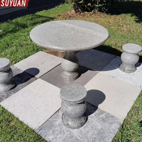 Table-banc en pierre de granit naturel de style chinois pour hôtel, villa, jardin, parc, zones de repas - Design moderne, respectueux de l'environnement