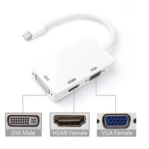 3 in 1 Mini DP Hub a HDMI-cavo adattatore <span class=keywords><strong>DVI</strong></span> <span class=keywords><strong>VGA</strong></span> compatibile Mini DP DisplayPort <span class=keywords><strong>convertitore</strong></span> adattatore Video 1080P per MacBook iMac