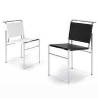 Chaise de style nordique moderne, chaise de célébrité d'Internet, cuir véritable, meubles de salle à manger durables