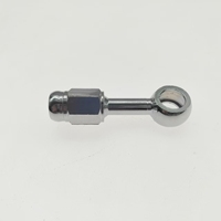 Motorcycle Brake Hose Banjo Fitting 4 Piece Set Chrome Plated Steel with Brass Insert for Service Shop Repair Use
