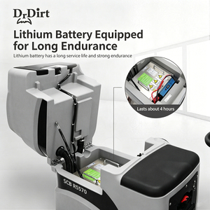 Commercial Lithium Battery-powered Heavy-duty Ride-on Floor <b>Scrubber</b> Machine Wet Floor Cleaning Equipment for Warehouse - Product Image 3
