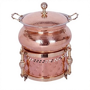 Recipiente para Buffet Redondo Dorado, Plateado y Cobre, con Tapa y Olla Interior de Acero Inoxidable, para Banquetes de Boda y Catering - Product Image 2