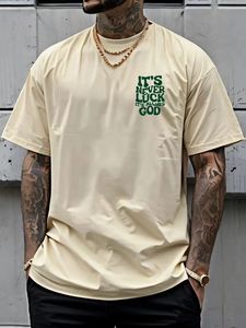 Summer New Men's Casual Round Neck T-Shirt with English Letter Pattern Short Sleeve Top for Men - Product Image 3