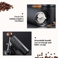 HUIQIAN corps en alliage d'aluminium 420 fraise en acier inoxydable Homeuse expresso Mini petit moulin à main Portable manuel moulin à café