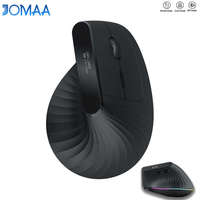 Mouse Vertikal Ergonomis Tri-Mode Isi Ulang Nirkabel Optik dengan Layar Tampilan untuk Android Windows iOS