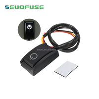 Sakelar Tombol Tekan Mobil 12V dengan Lampu LED, Cocok untuk Sakelar Lampu Mobil DC 12V
