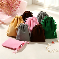 Pochette en velours multi-tailles avec cordon de serrage, sac en daim personnalisé avec logo imprimé, sac cosmétique, sac à bijoux, accessoires pour boucles d'oreilles et colliers, vente en gros