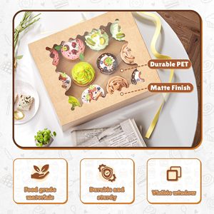 2 4 6 12 Holes Cupcake Box With Pvc Window Foldable White Paper Cup <b>Cake</b> Muffin Packaging Box - Product Image 3