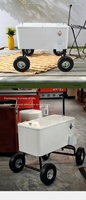 Chariot glacière isotherme métallique 80QT avec roues pour aliments et boissons - Utilisation extérieure