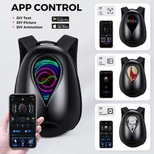 กระเป๋าเป้สะ<span class=keywords><strong>พ</strong></span>ายหลัง LED ฟันสีฟ้าอัจฉริยะ<span class=keywords><strong>พ</strong></span>ร้อมแผงป้าย LED สีสันสดใสและกระเป๋า Daypack แล็ปท็อป DIY แบบตั้งโปรแกรมได้ - Product Image 2