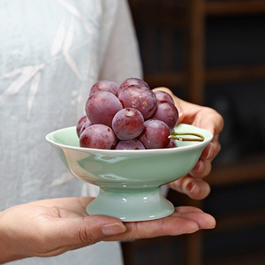 Plato de frutas de porcelana azul y blanca hecho a mano, estilo tradicional chino, tazón para aperitivos y té, para bodas y uso doméstico. - Product Image 3