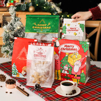 Bolsas de Papel con Ventana y Cierre de Lengüeta, Resistentes a la Grasa, Aptas para Alimentos, para Pan Tostado, Chocolate, Nueces, a Prueba de Humedad, con Logotipo Personalizado Impreso para Navidad