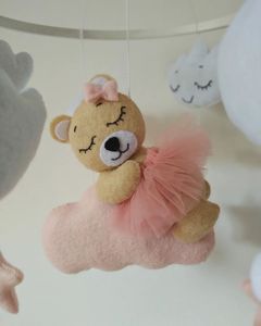 Mobile design personnalisé pour berceau meilleurs anniversaires baptêmes et vacances coffret cadeau mignon ours rose mobile pour lit de bébé pour fille vente en ligne - Product Image 2