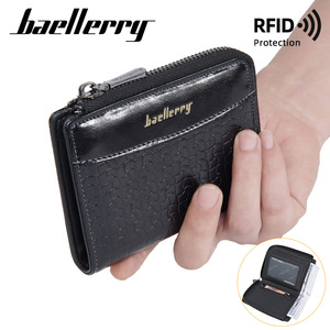 Baellerry Men's Short <b>Wallet</b> Black <b>RFID</b> Protection Zipper <b>Wallet</b> Everyday Use - Product Image 3