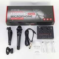Kit Studio Domestique Mixte V8 V8S V8K avec Carte Son, Mini Table de Mixage, Changeur de Son Audio, Microphone à Condensateur et Support