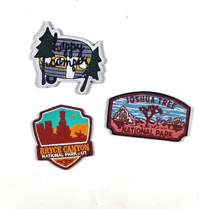 Custom Outdoor Nature Heat Press LOGO Badges Embroidered Patch <b>Sew</b> Iron on Clothing Patches Custom Round Hook and Loop Patches - Product Image 2