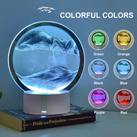 Veilleuse de sable moderne créative et colorée en PVC, corps d'ombre rond, cadeau relaxant à piles pour le salon