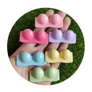 New Novelty 100Pcs/Lot Pastel Color Bra Shaped Resin Flatback Cabochons Embellishments Scrapbook DIY Jewelry Making Supplier