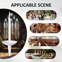 50pcs bougeoirs en plastique blanc réutilisables vigile bougies protecteur goutte à goutte pour les cérémonies de la veille du mariage commémoratif de l'église