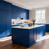 2026 Tendance Seafoam Blue Armoires de cuisine avec îlot Solution de mobilier pour maison complète personnalisée Design moderne