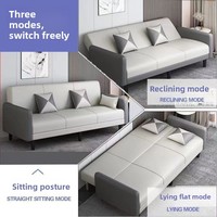 Sofá Cama de Tela Moderno y Minimalista de Estilo Nórdico, Plegable, de Doble Uso, de 2 Plazas, Relleno de Esponja, para Apartamentos Pequeños, Sala de Estar, Dormitorio