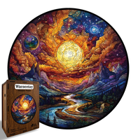 Puzzle en bois personnalisé OEM Galaxie Cosmique avec tirelire, forme irrégulière, cadeau anti-stress pour adultes