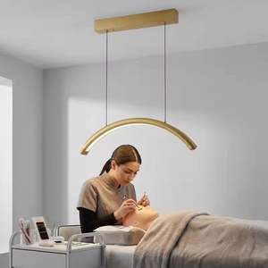 Plafonnier Osum 28 pouces, demi-lune dorée, LED moderne, montage encastré, aluminium rose, réglable, certifié CE RoHS - Product Image 4