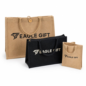 High Quality Fashion Waterproof Linen Natural Black <b>Yellow</b> Burlap Shopping Tote Jute <b>Bag</b> - Product Image 1