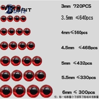 720-300 pièces/lot 3mm 3.5mm 4mm 4.5mm 5mm 5.5mm 6mm Yeux de pêche ovales en plastique 3D pour leurres, type pupille, haut droit