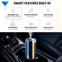 Diffuseur d'arômes de voiture électrique portable sans eau, alimenté par batterie, avec logo personnalisé, 50 ml, lumière ambiante RVB, commande tactile, démarrage automatique 1
