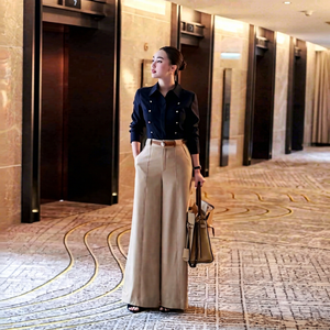 A8031 HAGOO Old Money Style Stand <b>Collar</b> Workwear <b>Blouse</b> Spring Autumn Fast Shipping - Product Image 1