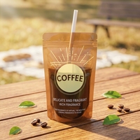 Pochettes transparentes à bec verseur pour café et boissons, sacs portables jetables pour café infusé à froid et thé au lait