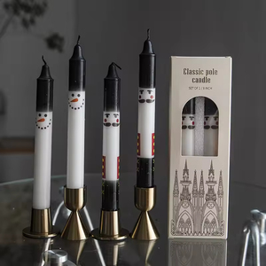 Venta al por mayor de fábrica: Velas cónicas clásicas europeas sin humo de 20 cm con diseño de Cascanueces, velas navideñas con estampado divertido. - Product Image 5
