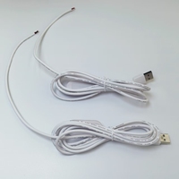 Câble d'alimentation USB-A vers fils ouverts avec lampe LED à contrôle tactile et variateur d'intensité, cordon d'alimentation USB avec interrupteur marche/arrêt, câble de 2 m