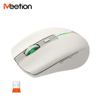 Meetion BTM002 Mouse nirkabel BTM002, nirkabel senyap Plus, Mouse optik nirkabel 1600 DPI dengan penerima Nano USB