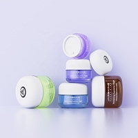 Contenant d'Emballage Vide Personnalisé 15g 20g 30g 50g 80g Vert Rose, Pots en Verre Cosmétiques Givrés pour Beurre Corporel et Crème Visage avec Couvercle