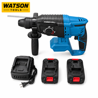 Marteau perforateur rotatif sans fil Watson Tools 20V avec 2 batteries, chargeur et mallette de transport, moteur sans balais, haute puissance, durable
