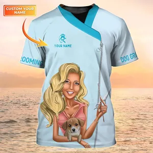 Camiseta masculina com nome personalizado para cães, camiseta com estampa 3D unissex, top aconchegante, uniforme engraçado para cuidar de animais de estimação, produtos para transporte da gota 202