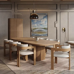 Juego de Comedor Moderno de Madera Maciza Verde para 8 Personas, Muebles de Comedor de Lujo Personalizados, Juego de Mesa y Sillas - Product Image 3