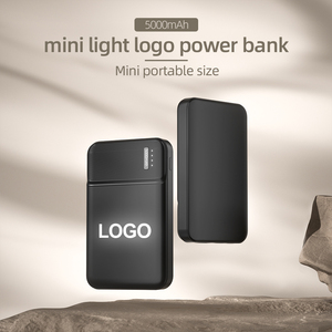 Portable Ultra-thin Mini Li-Polymer Battery 5000mAh Power Bank <b>LED</b> <b>Lights</b> Type-C Input USB Output-Gift - Product Image 1