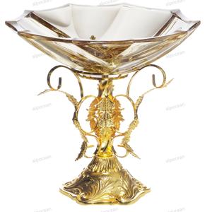 Tazón de Vidrio Ecológico de Diseño Italiano con Base de Metal, Chinni Posuda, para Mercados de Uzbekistán y Tayikistán, Uso en Fiestas - Product Image 6