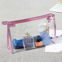 Pochette cosmétique transparente moderne en PVC pour femme, portable, pour voyage, bureau, étui à crayons, organisateur, impression de logo personnalisable