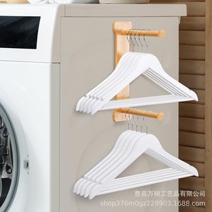 Wooden Magnetic Double Layer Coat Rack Wall Mounted <b>Clothes</b> Organizer <b>Storage</b> Shelf Multifunctional - Product Image 2