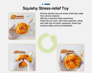 Grandi uova fritte in silicone per uso alimentare su Mini Toast che curano i giocattoli da spremere gourmet giocattoli per alleviare lo Stress - Product Image 6