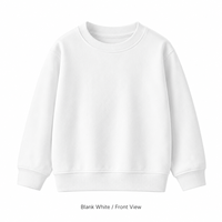 Sweat-shirt à col rond personnalisé pour enfants, en coton mélangé doux, pull uni pour jeunes, impression multicolore, prêt à l'emploi, OEM, faible MOQ