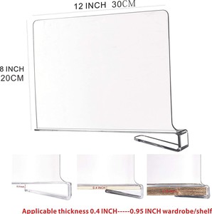 Diviseur d'étagère amovible en acrylique transparent pour étagères en bois et organisateur de vêtements armoires de <span class=keywords><strong>cuisine</strong></span> séparateur de placard - Product Image 4